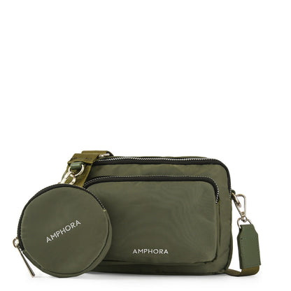 Small olive green feña shoulder bag