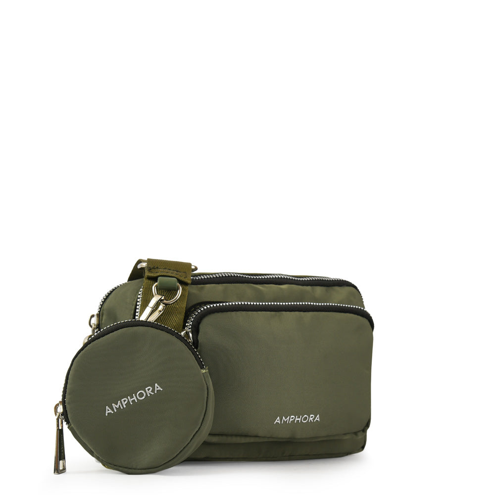 Small olive green feña shoulder bag