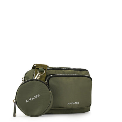 Small olive green feña shoulder bag