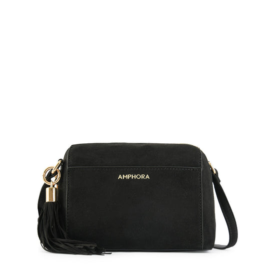 Small black fenix crossbody wallet