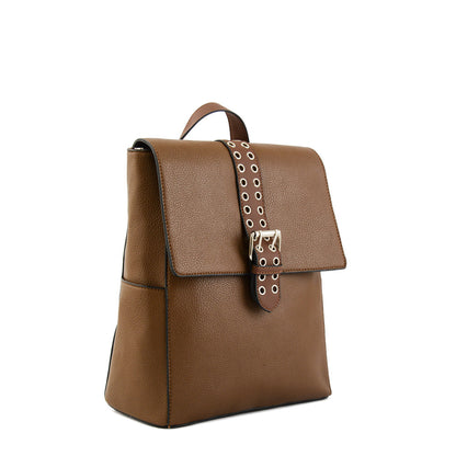 Lydie Medium Lid Backpack Dark Brown