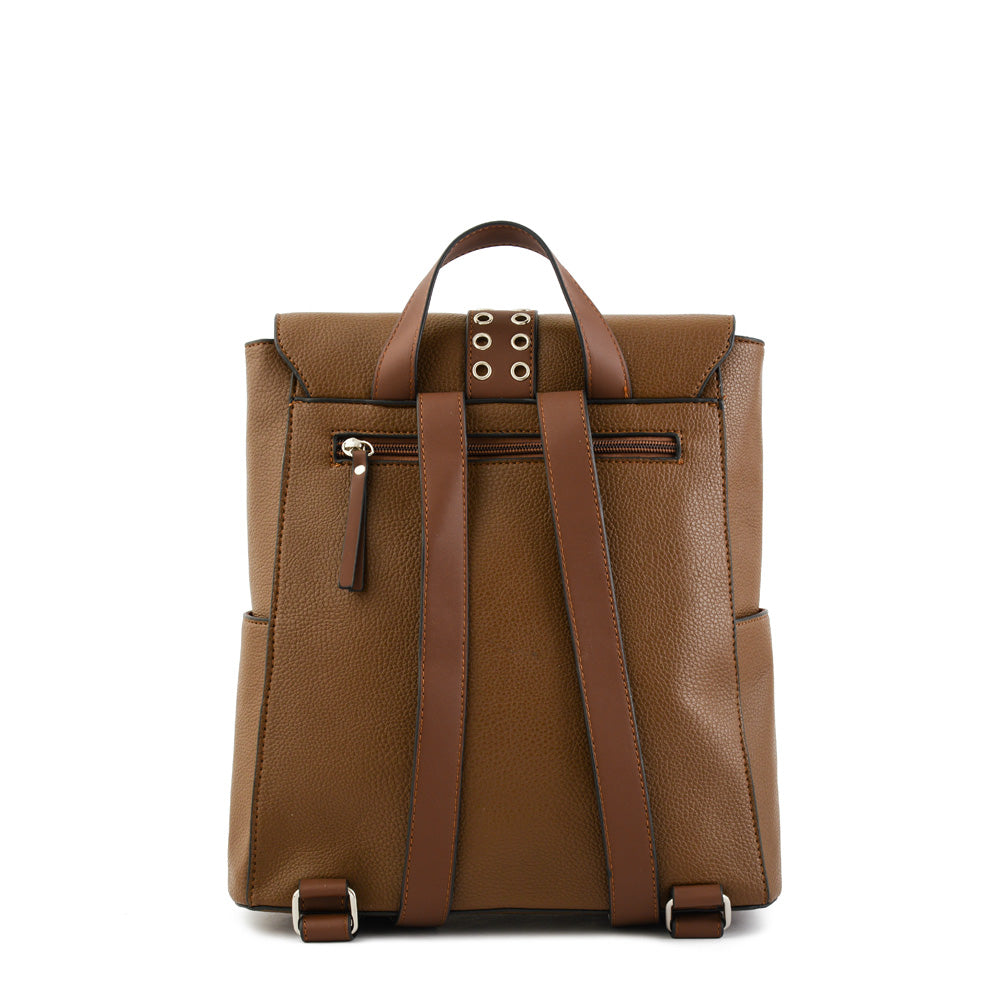 Lydie Medium Lid Backpack Dark Brown