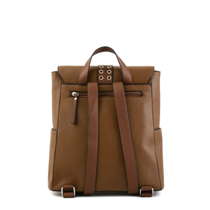 Lydie Medium Lid Backpack Dark Brown