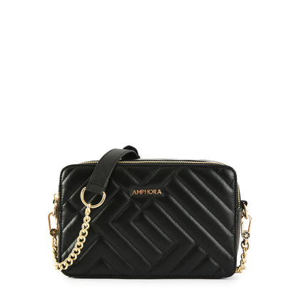 Small black brunet shoulder bag