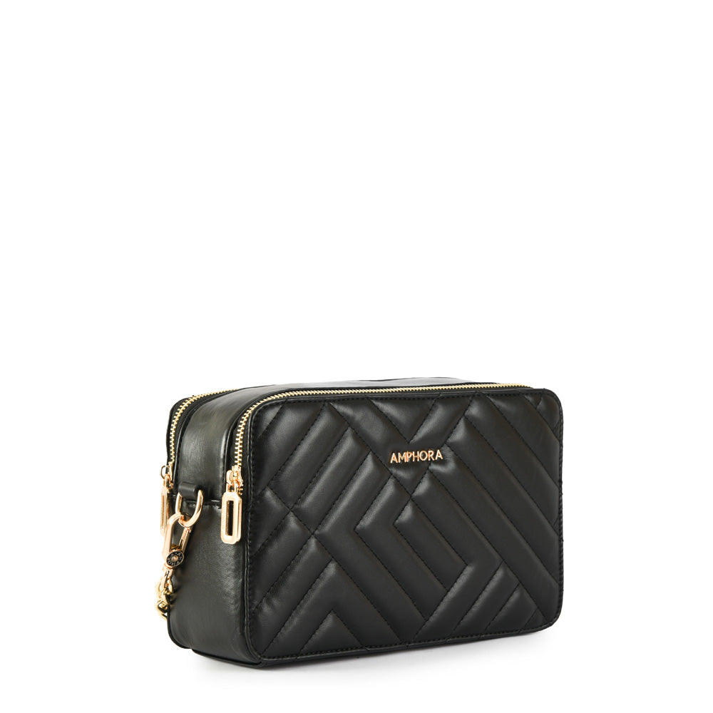 Small black brunet shoulder bag