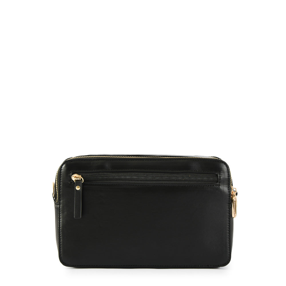 Small black brunet shoulder bag
