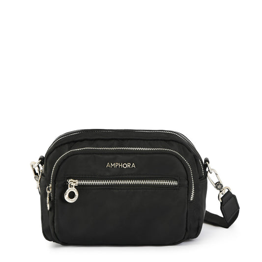 Small black moulin crossbody wallet