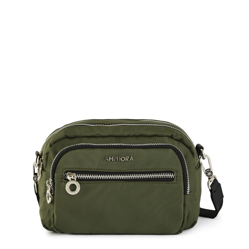 Small olive green moulin crossbody bag