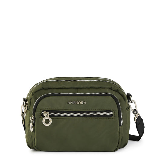 Small olive green moulin crossbody bag