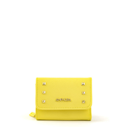 Small yellow Milano exterior closure wallet