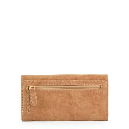 Dark beige Eleonor checkbook with flap