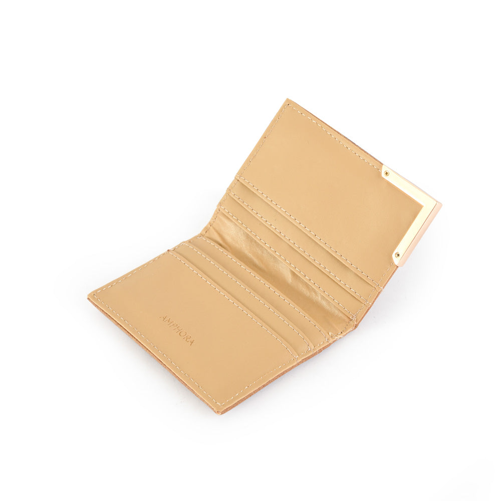 Dark beige Eleonor card holder with window