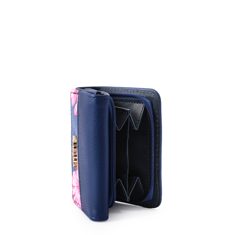 amphora animalia billetera cierre exterior chica azul