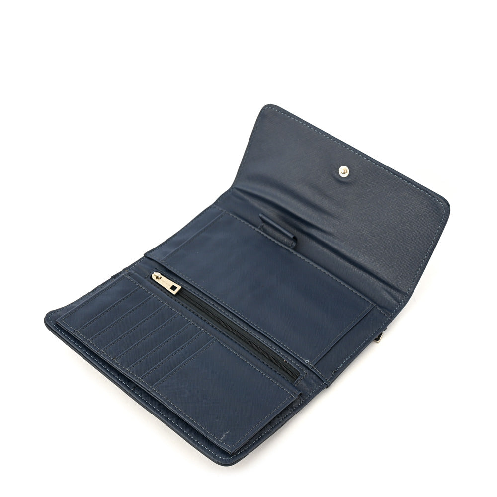 Dark blue Nikola checkbook with flap