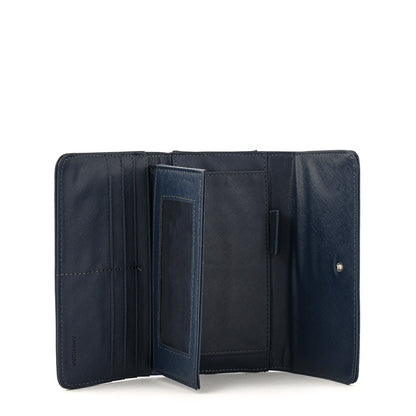 Dark blue Nikola checkbook with flap