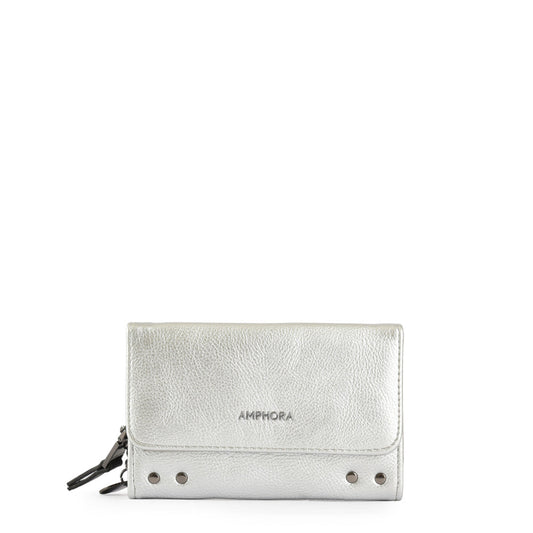 Catriel Silver Medium Exterior Closure Wallet