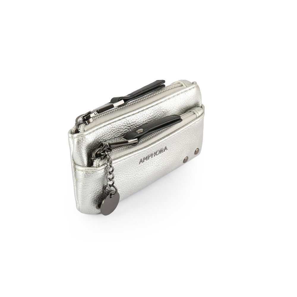 Silver catriel front pocket purse