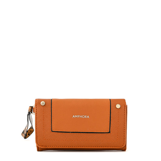 Medium brown amine accordion wallet