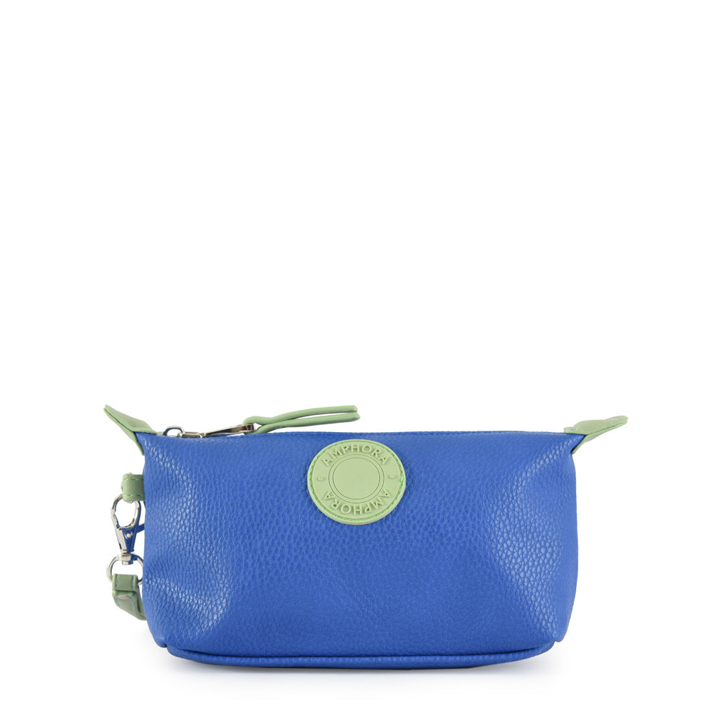 Isaia blue oval cosmetic bag