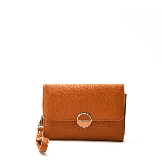 amphora nougat billetera mediano con cierre exterior camel