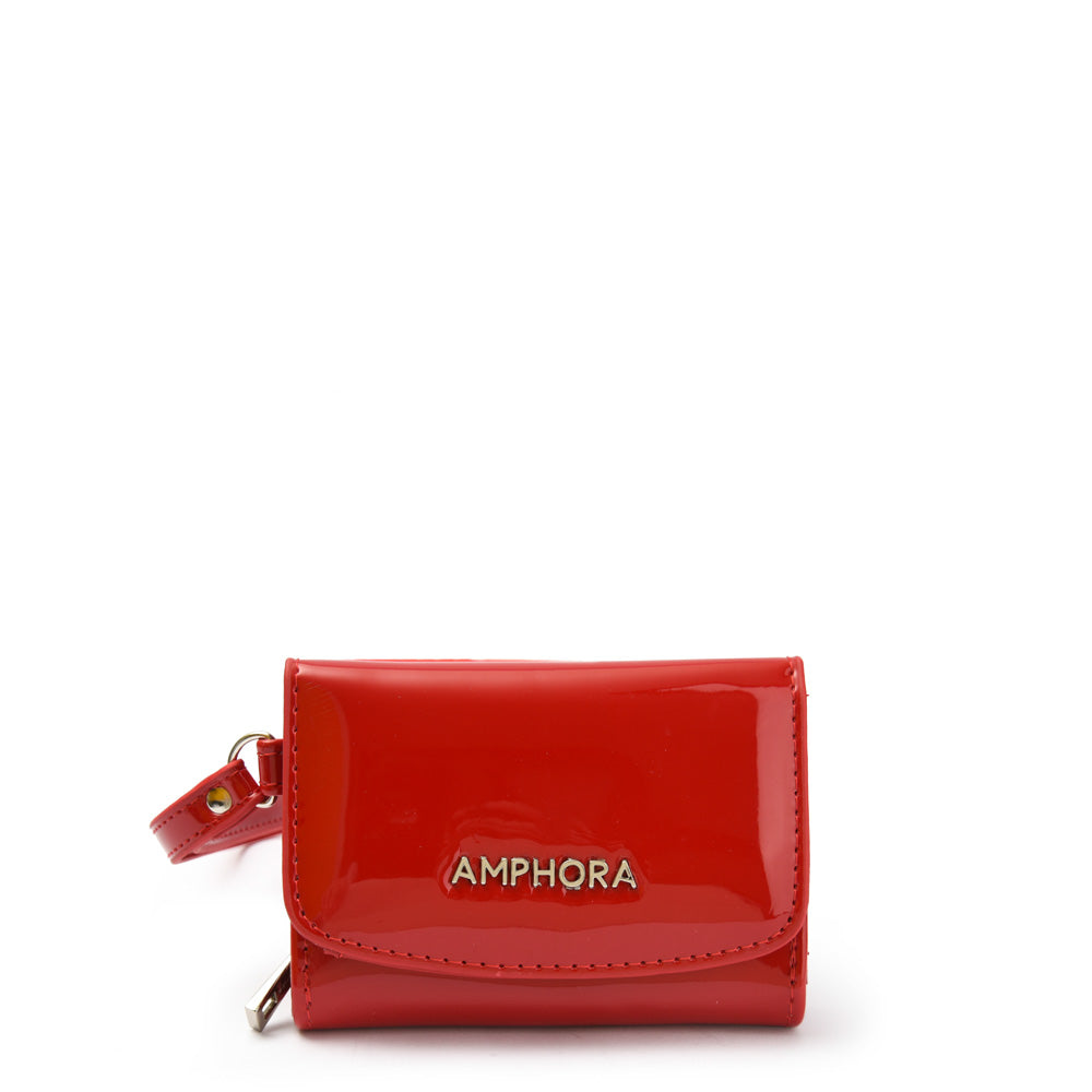 amphora cou billetera cierre exterior pequena rojo