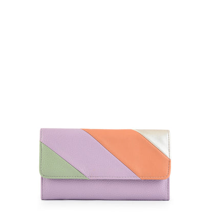 Checkbook with lilac arc flap