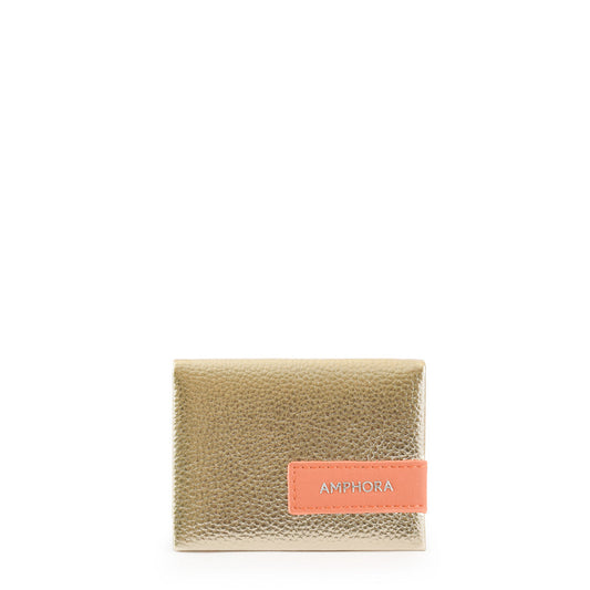 Medium Gold Metallique Window Card Holder