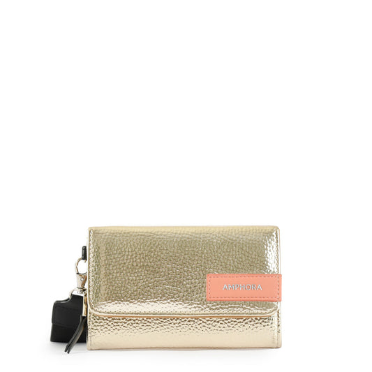 Medium Gold Metallique Exterior Closure Wallet