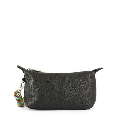 Neya black oval cosmetic bag