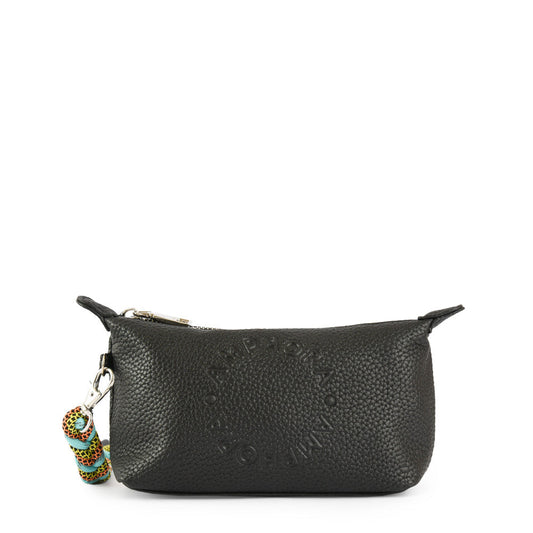 Neya black oval cosmetic bag