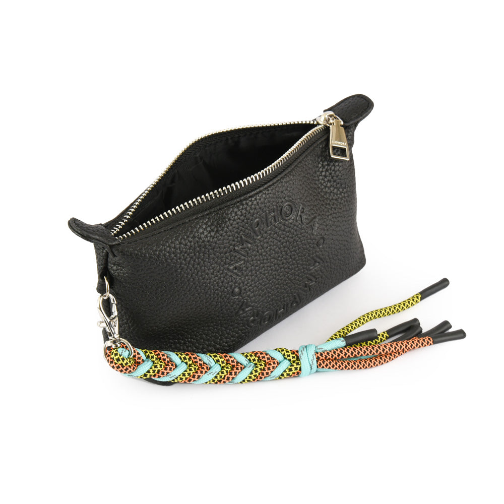 Neya black oval cosmetic bag