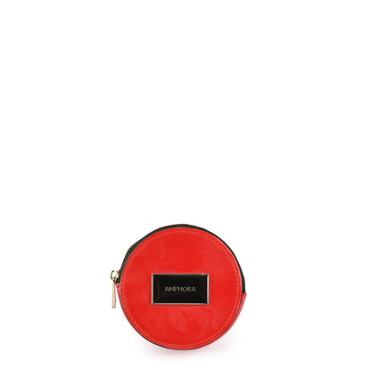 Red crass oval purse
