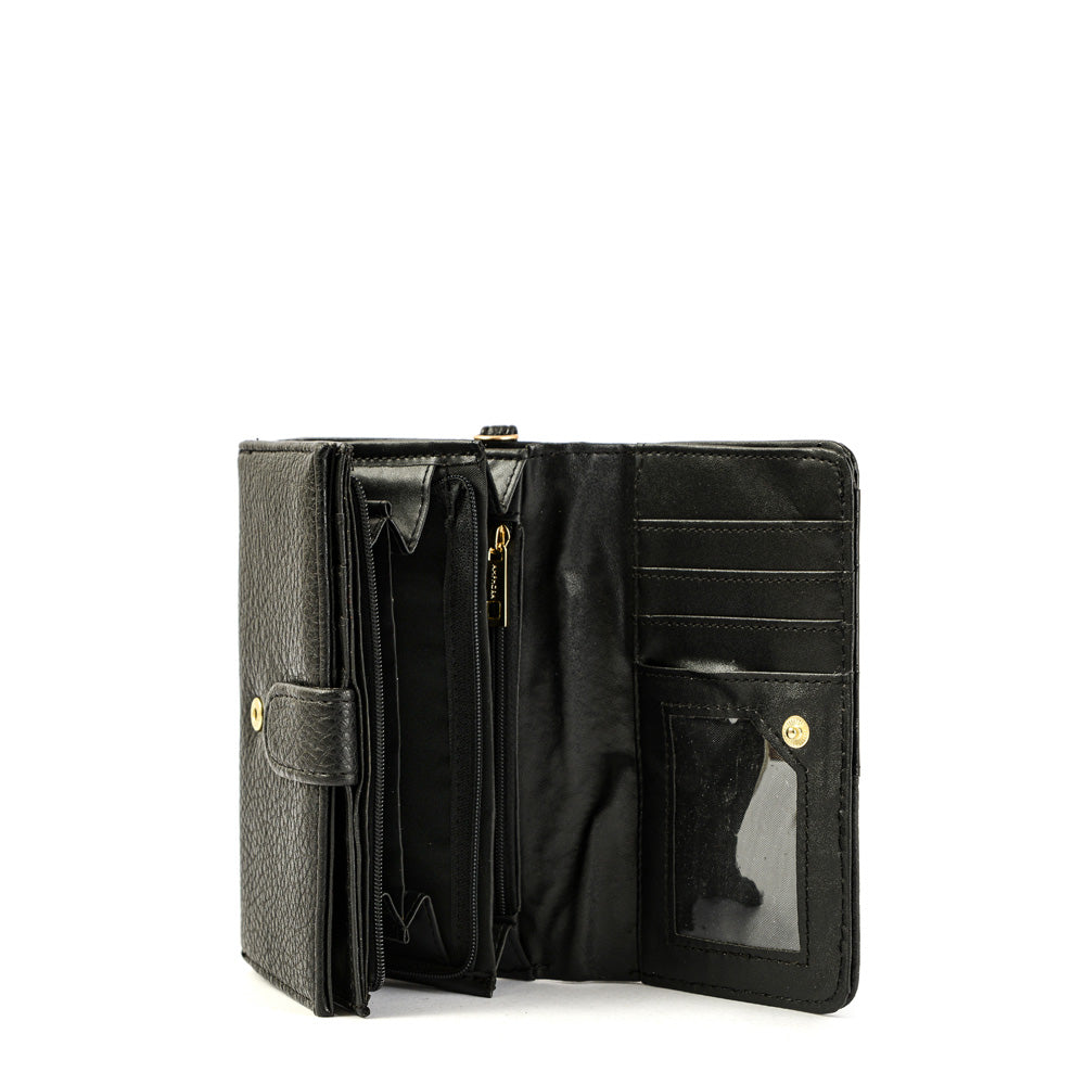 Renate Medium Accordion Wallet Black