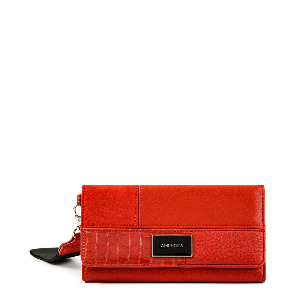 Checkbook with red renate flap