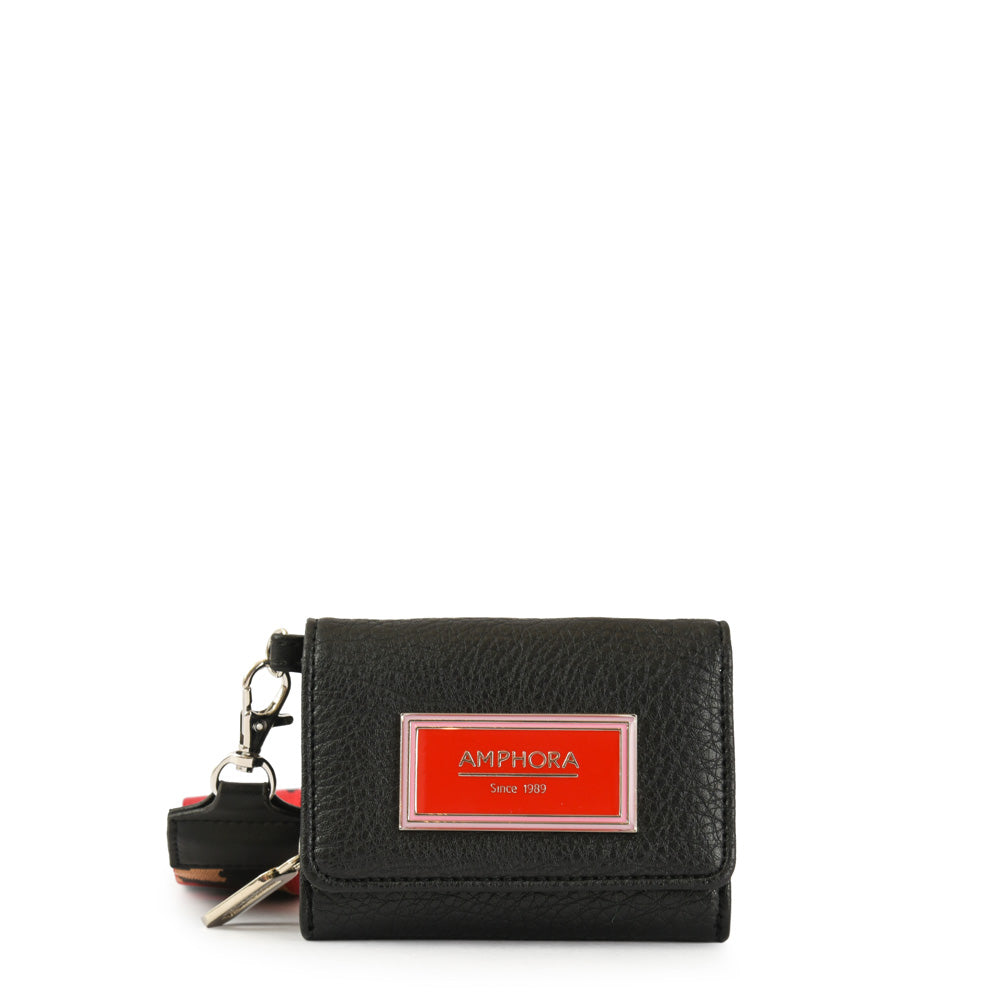 Small Becky Black Exterior Closure Wallet