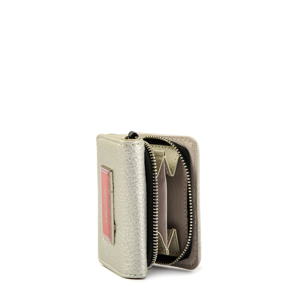 Becky Silver Small Exterior Closure Wallet