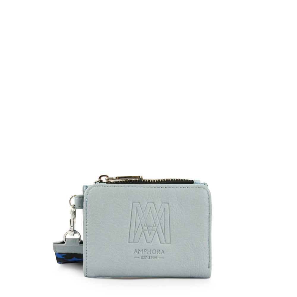Small Ena Light Blue Exterior Closure Wallet