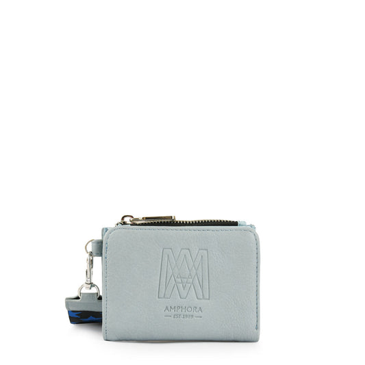 Small Ena Light Blue Exterior Closure Wallet