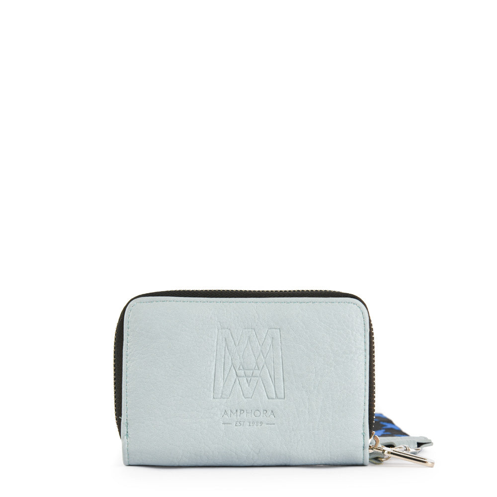 Ena Light Blue Large Exterior Closure Wallet