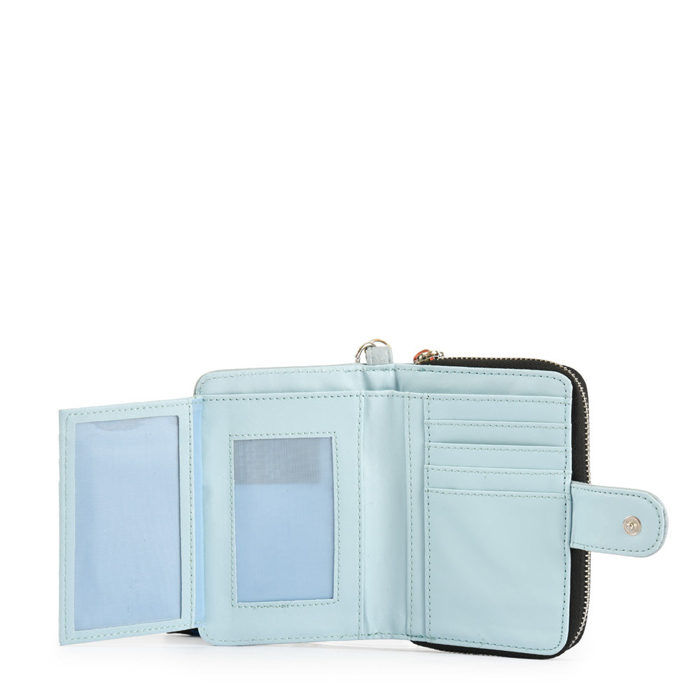 Ena Light Blue Large Exterior Closure Wallet