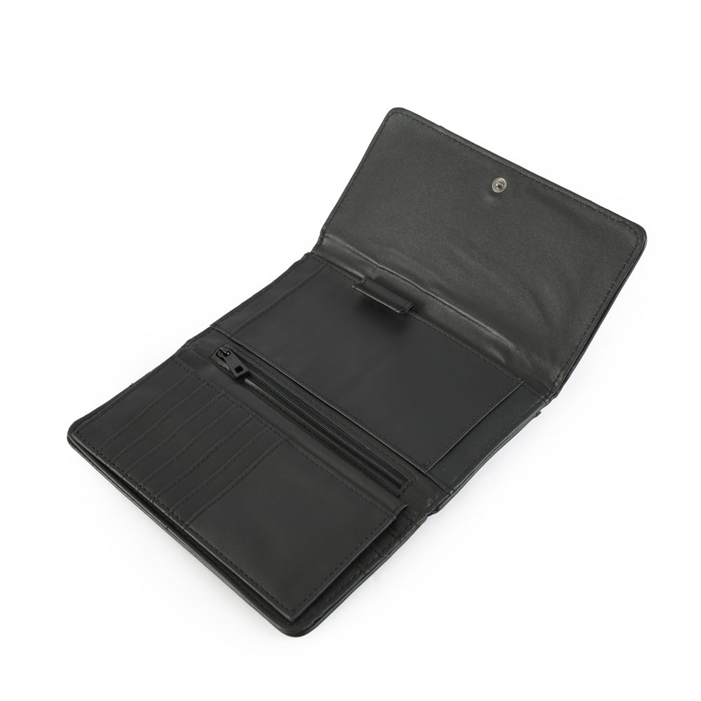 Black halein checkbook with flap