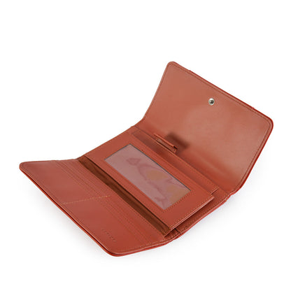 Halein brown checkbook with flap