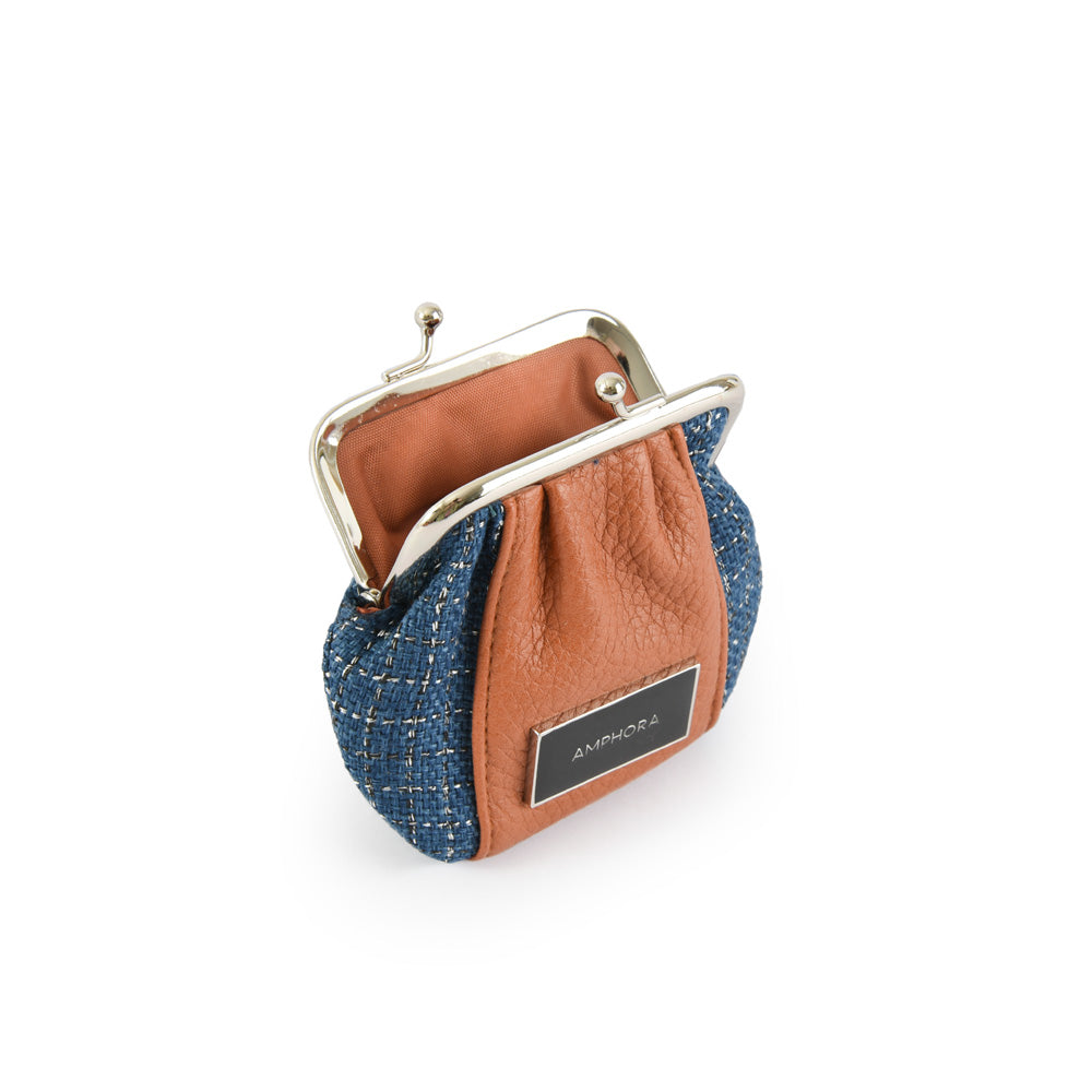 Blue heritage pinch purse