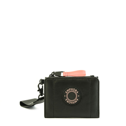 Curitiba small black exterior closure wallet