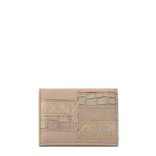 Card holder with small window aina taupe