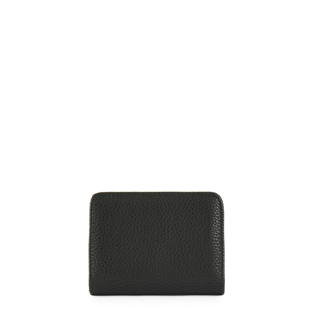 Aina small black exterior closure wallet