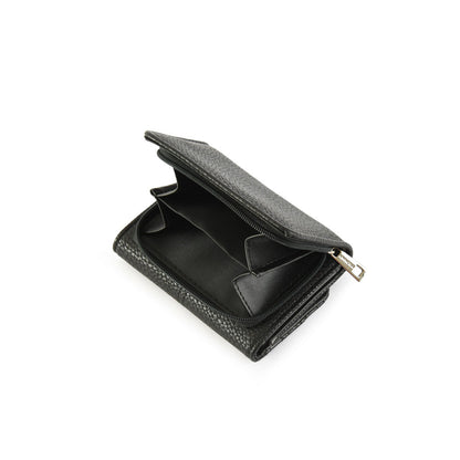 Aina small black exterior closure wallet