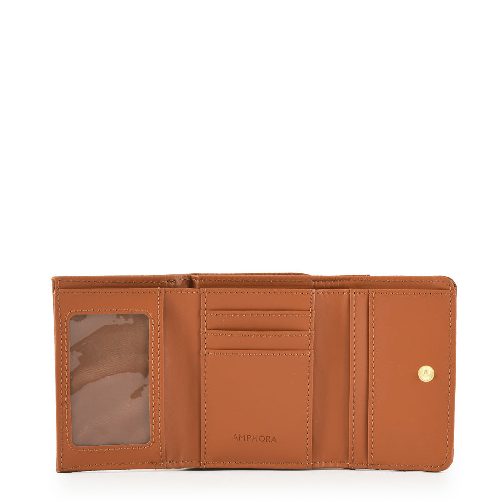 Aina camel small exterior closure wallet