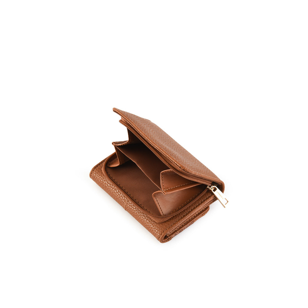 Aina camel small exterior closure wallet