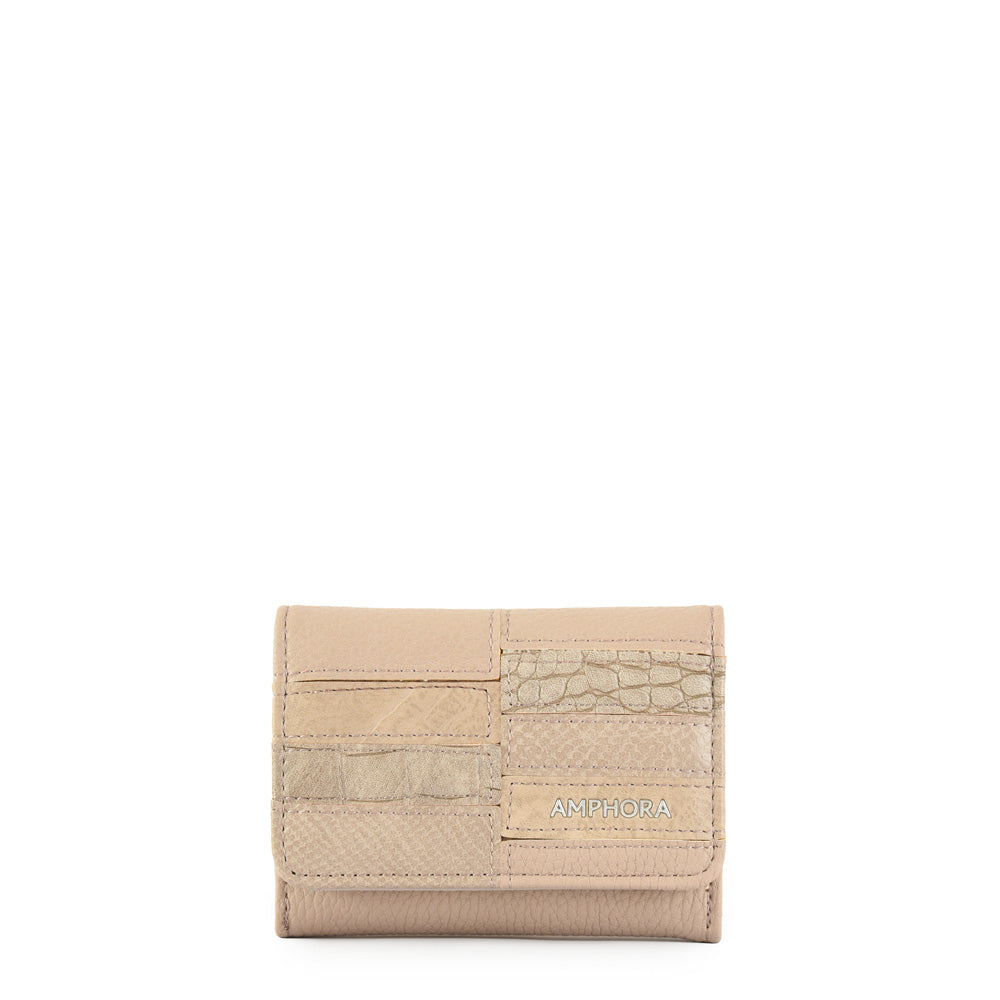 Aina taupe small exterior closure wallet